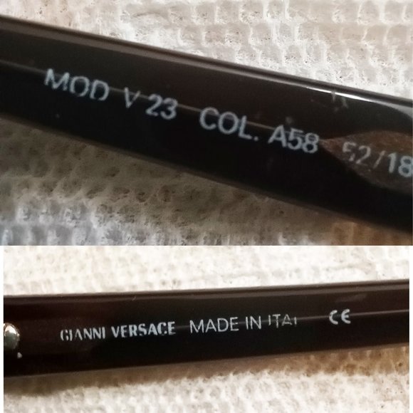 Vntg GIANNI VERSACE Rx Eyeglasses GRAY Tone on Tone - Logo Arms - Picture 3 of 4